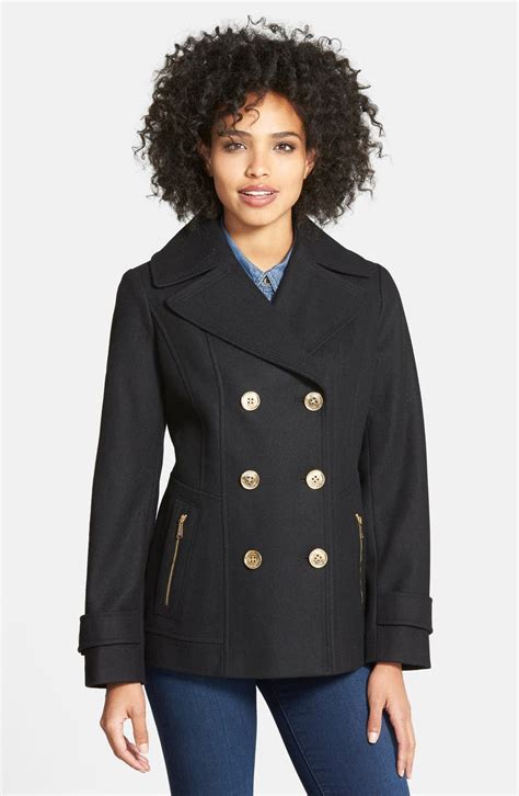 michael kors wool peacoat womens|Wool Blend Peacoat .